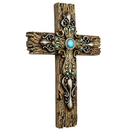 Comfy Hour 12 Inch Wall Cross, Rustic Religious Decor