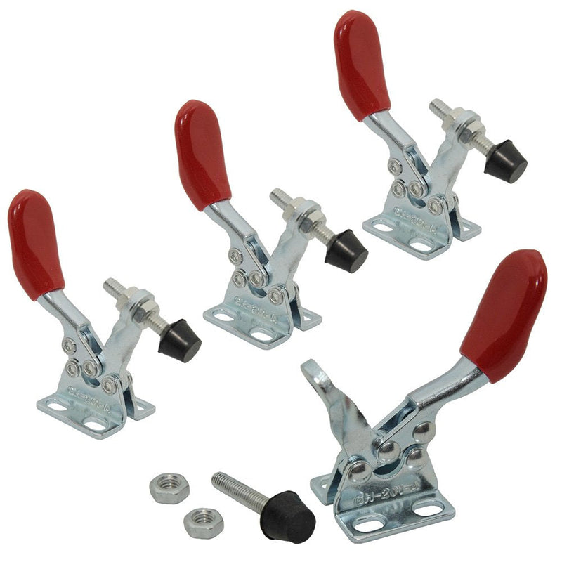 [Australia - AusPower] - 4PCS Toggle Clamp 201A Hand Tool 60 lbs / 27kg Holding Capacity Antislip Horizontal Quick Release Tool 