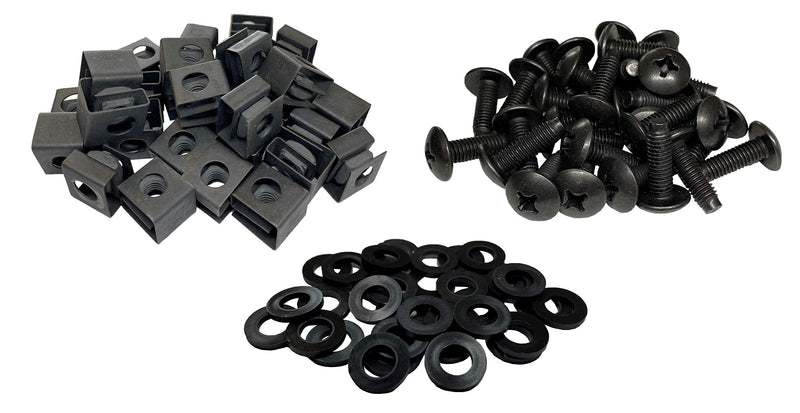 [Australia - AusPower] - RackGold® M6 Slide-on Cage Nut & Screws w/Washers 25-Pack - USA Made 