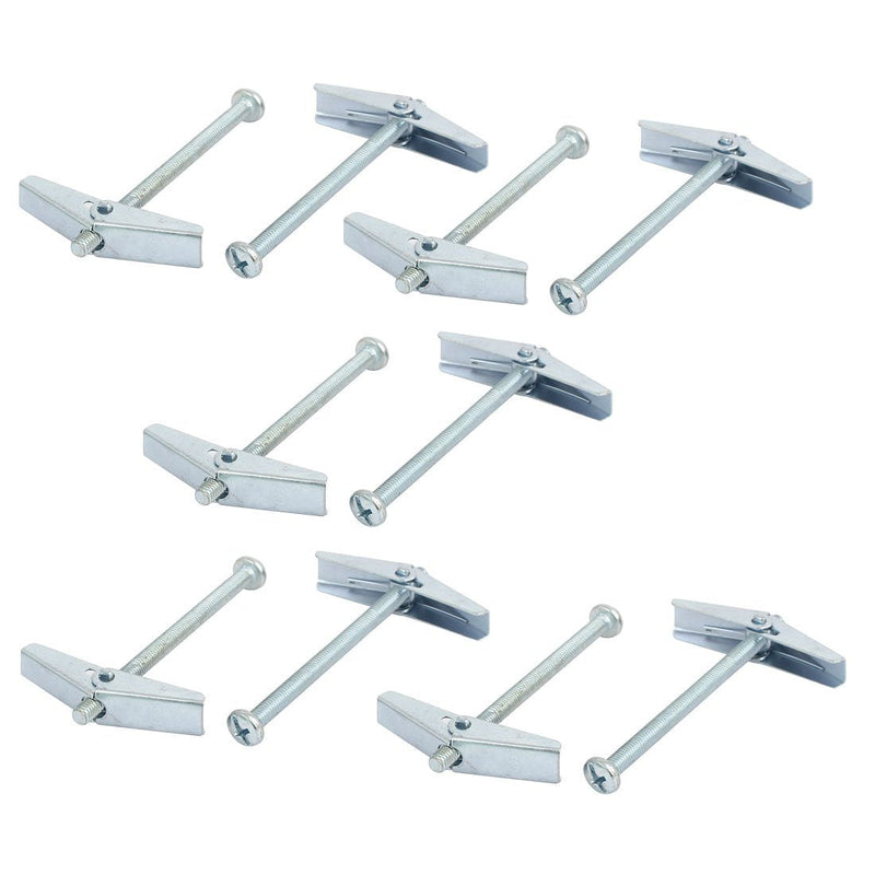 [Australia - AusPower] - uxcell M5 x 75mm Male Thread Spring Loaded Hollow Wall Round Head Toggle Bolt 10pcs 