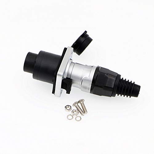 [Australia - AusPower] - Uonecn Waterproof Connectors RJ45 Female Sockets Male Plug Durable IP65 Connector Industrial Dual Panel Mount Black+Round 