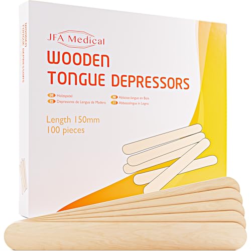 100 Wooden Sticks and Wooden Mouth Spatula 100 pieces (Pack of 1)