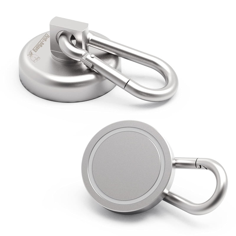 [Australia - AusPower] - Ant Mag - Carabiner Magnetic Hooks 80LBS Heavy Duty Neodymium Magnet Carabiner with Swivel Carabiner Snap Hook for Indoor/Outdoor Hanging Grill Kitchen Factory Warehouse Office (2Pack) 2 Pack 