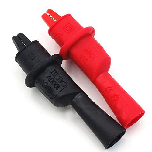 [Australia - AusPower] - AC15 Insulated Test Probe Push On Alligator Clips Crocodile Clamps Use for Test Leads 