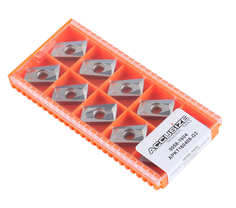 [Australia - AusPower] - Accusize Industrial Tools Apkt160408-Lh Carbide Inserts for Machining Aluminum, 10 Pcs, 0058-1604x10 
