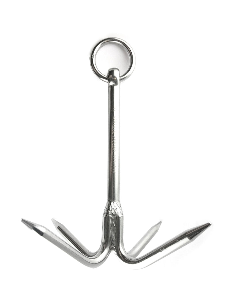 US Stainless Stainless Steel 316 Hook Anchor 9.5" (240mm) Marine Grade Grapple Grappling Hook