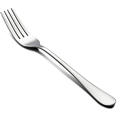 LIANYU Dinner Forks Set of 12, 8 Inches Large Stainless Steel Silver Forks