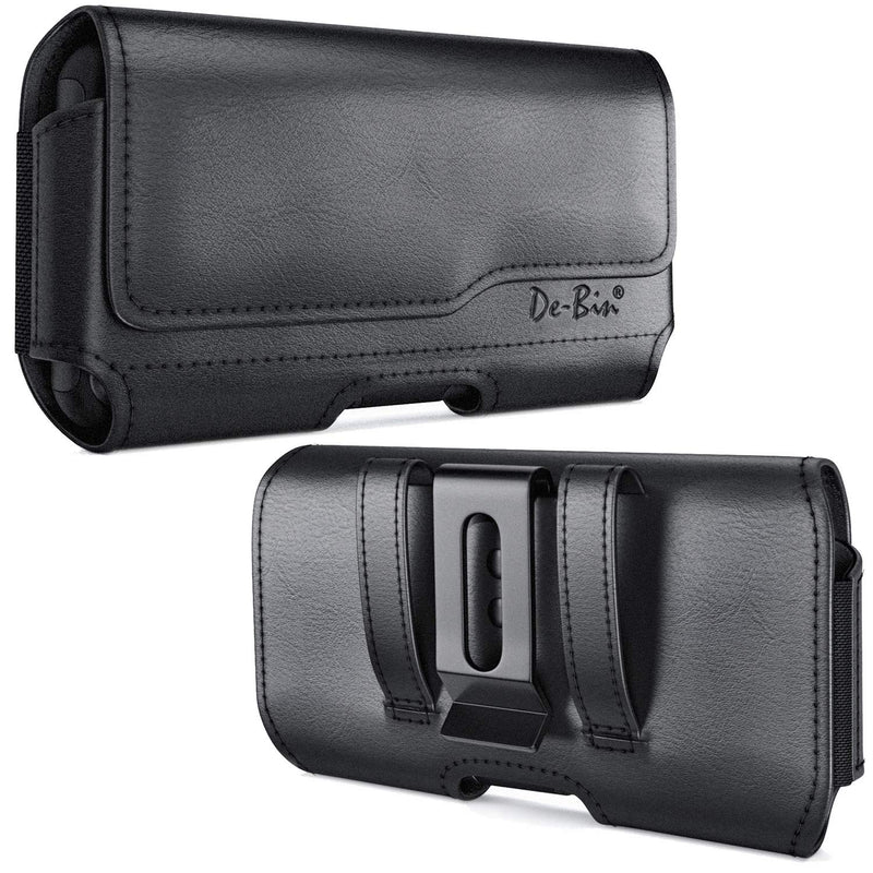 [Australia - AusPower] - DeBin Case for Galaxy S23+ Plus, S22+, S21+, S20+, S10+, S8+, S9+, S20 FE A20 A30 A50 A51 Cell Phone Belt Holder with Clip Holster Pouch Cover (Fits Samsung Phone with Otterbox Case) Medium Black 