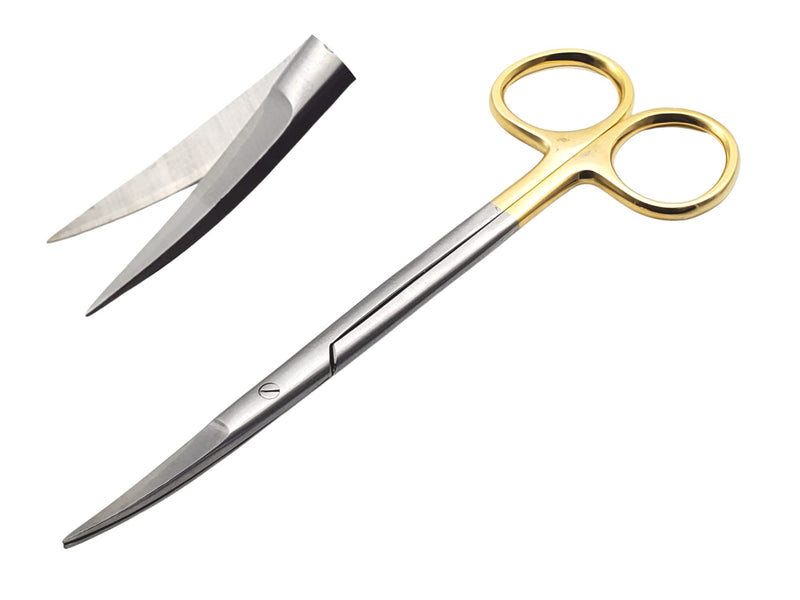 [Australia - AusPower] - Scissors surgical 5.5 inches CURVED Gold Plated handle tungsten carbide inserts extra sharp and durable ARTMAN BRAND 