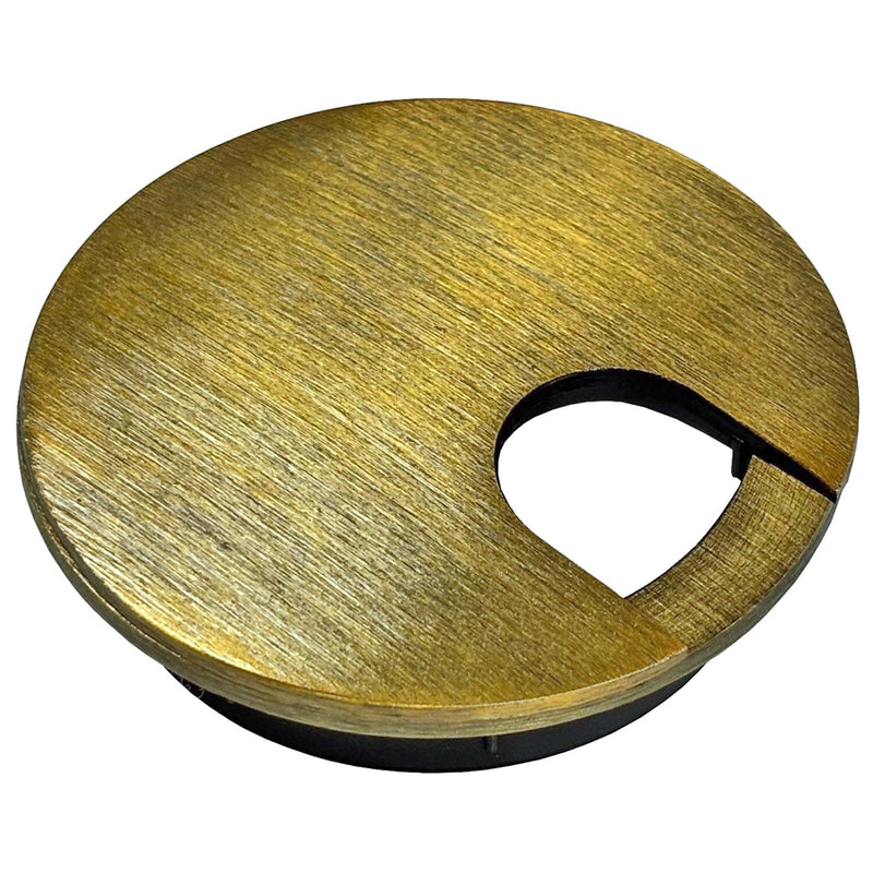 [Australia - AusPower] - Electriduct 2-3/8" Metal Desk Grommet Two-Piece Design (Brushed Bronze) 1 Piece Brushed Bronze 