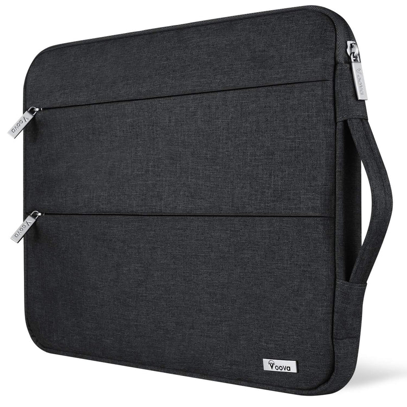 [Australia - AusPower] - Voova 13 13.6 Inch Laptop Sleeve Case Compatible with MacBook Air/MacBook Pro 13 M2/M1,13.5 Surface Laptop 5/4, Surface Pro X / 9/8, iPad Pro 12.9, Waterproof Computer Bag Cover with Handle, Black 12.6-13.6 Inch 