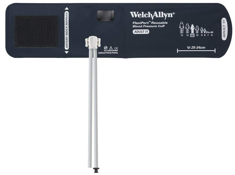 [Australia - AusPower] - Welch Allyn REUSE-11-2TP FlexiPort Blood Pressure Cuff, Size 11, Adult, Reusable, 2-Tube 8.0" and 13.0", Tri-Purpose Connectors, 25-34 cm Range 