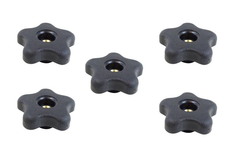[Australia - AusPower] - POWERTEC 5/16"-18 5 Star Knobs 5 Pack, Clamping Knobs with Steel Insert for T Track Bolts, Thumb Screw Threaded Knobs for T Track Accessories, Feather Boards, Woodworking Jigs and Fixtures (71071) 5-Star Nuts 