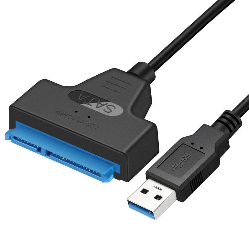[Australia - AusPower] - EYOOLD SATA to USB 3.0 Adapter Cable for 2.5 inch Hard Drive HDD/SSD, Hard Drive Adapter Converter Support UASP (Black) Black 