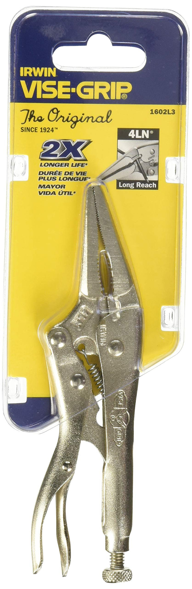 [Australia - AusPower] - IRWIN INDUSTR TOOL 1602L3 Lng Nose Lock Pliers, 4" 