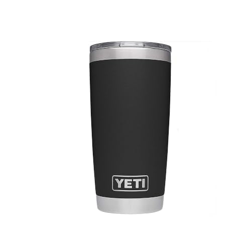 YETI Rambler 20 oz Stainless Steel Vacuum Insulated Tumbler w/MagSlider Lid Black 20 Ounces