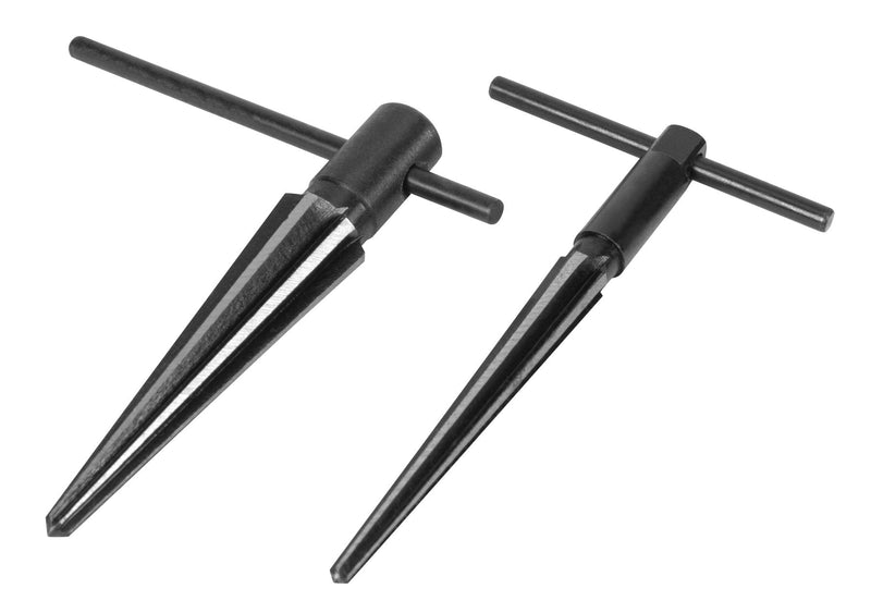 [Australia - AusPower] - Performance Tool W2967 Tapered Reamer Set with T-Handle and Carbon Steel Contstruction to Align Holes or Remove Burrs from Pipe, Tubes, and More (2-Piece), Black Tapered Reamer Set (2pc) 