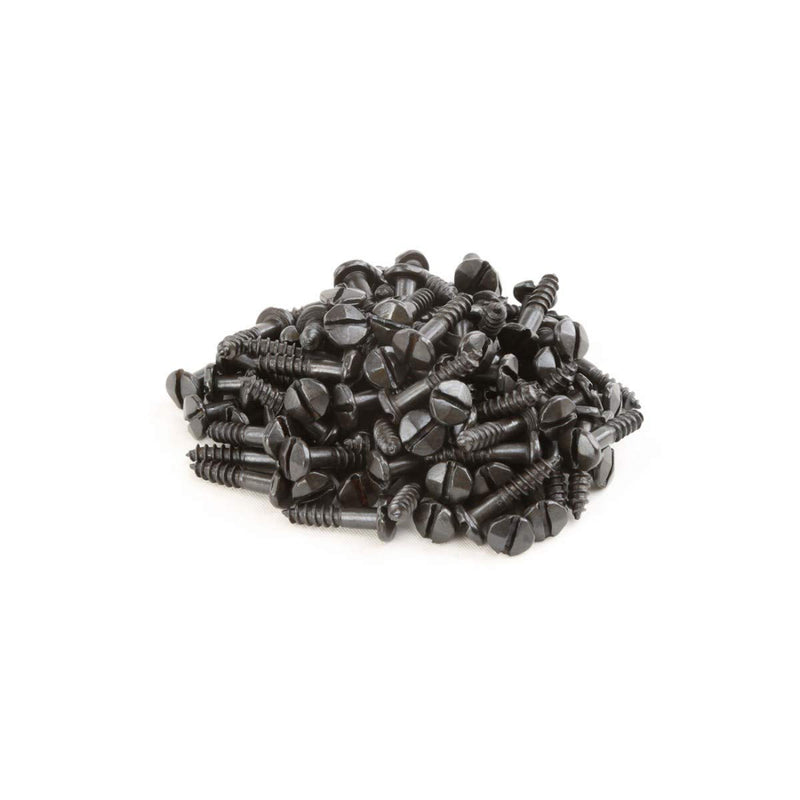 Renovators Supply Manufacturing Slotted Pyramid Head Screws 5/8 in. Steel Black Screws Pack of 100 Pieces 5/8" Slotted Wood Screws-Pack of 100