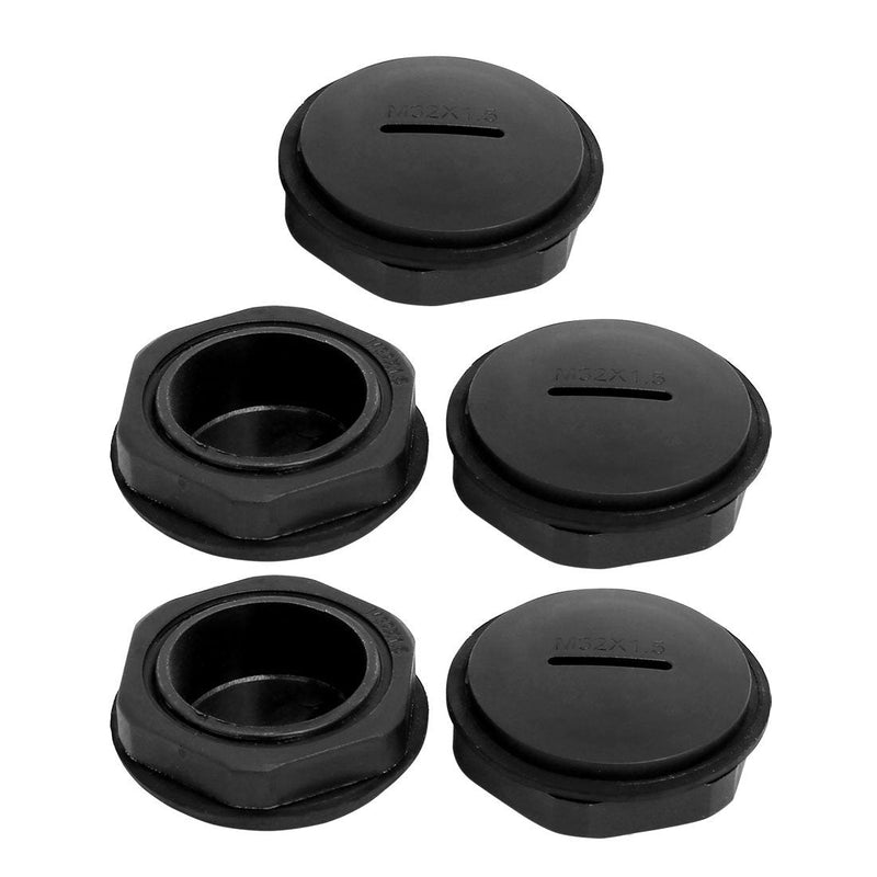 [Australia - AusPower] - uxcell M32x1.5mm Nylon Male Threaded Cable Gland Screw End Cap Cover Black 5pcs 