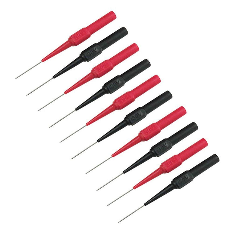 [Australia - AusPower] - TP161RDx5 Insulation Piercing Needle Non-destructive Pin Test Probes,4mm Banana Socket for Car Tester Red/Black 