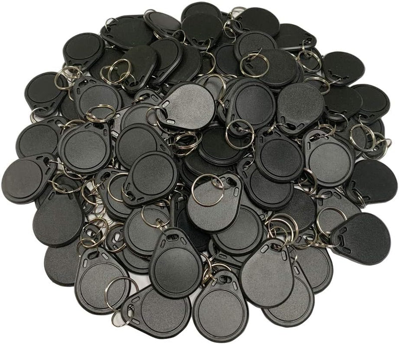 [Australia - AusPower] - (pack of 100 Black Waterproof ABS 13.56MHz ISO14443A Classic 1K NFC RFID Token,RFID keyfob tag 