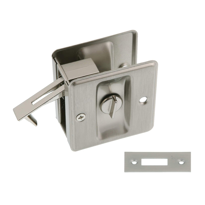 idh by St. Simons 25411-015 Premium Quality Solid Brass Pocket Privacy Door Pull, Satin Nickel