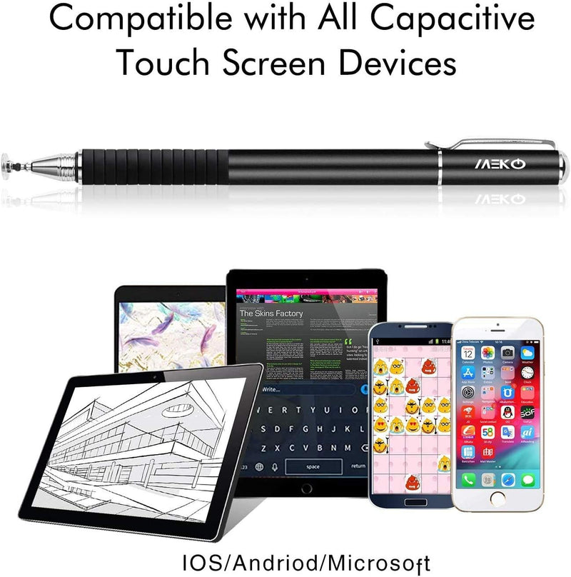 [Australia - AusPower] - MEKO (2nd Generation) [2 in 1 Precision Series] Disc Stylus Pen for iPhone, iPad Pro/Mini/Air, Samsung Galaxy and All Touch Screen Devices Bundle with 6 Replacement Tips,Pack of 2(Black/Rose Gold) 1Black/Rose Gold 