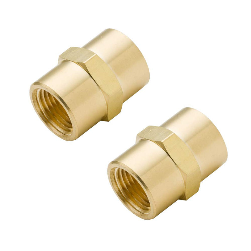 [Australia - AusPower] - Legines Brass 1/8" NPT Female × 1/8" NPT Female Coupling Coupler Hex Head Pipe Fitting 1200psi (Pack of 2) 1/8" x 1/8" NPT Female 