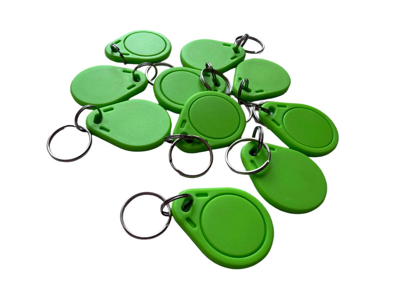 YARONGTECH M1 Chip RFID Key Fob Tag 13.56MHz ISO14443A - Pack of 10 Green