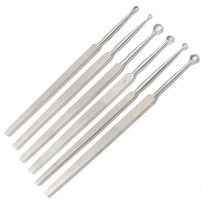 [Australia - AusPower] - Fox Dermal CURETTES Dermatology 1MM-6MM ENT 6 PCS Stainless Steel Instruments by G.S Online Store 