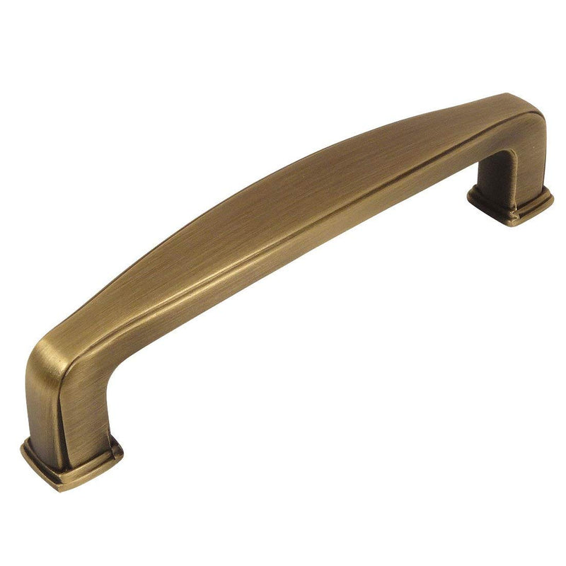 Cosmas 10 Pack 4392BAB Brushed Antique Brass Modern Cabinet Hardware Handle Pull - 3-3/4" Inch (96mm) Hole Centers