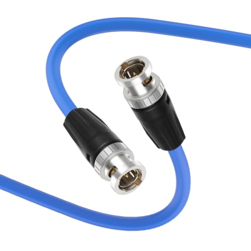 Alvin's Cables 12G HD SDI Video Coaxial Cable BNC Male to Male for 4K Video Camera 1M 1m/3.3ft Blue