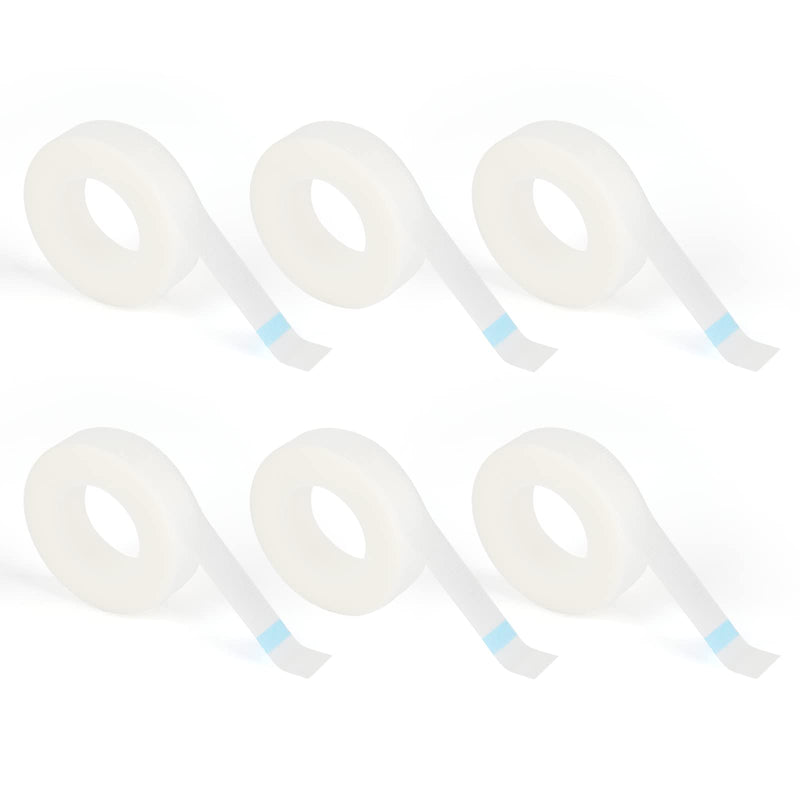 [Australia - AusPower] - G2PLUS 6 Rolls PE Micropore Medical Tape Roll, 1/2'' x 59 Yards Lash Tape, Eyelash Tape for Eyelash Extensions, Wound, Sensitive Skin - Individual Package (Transparent) Transparent 6 Count (Pack of 1) 