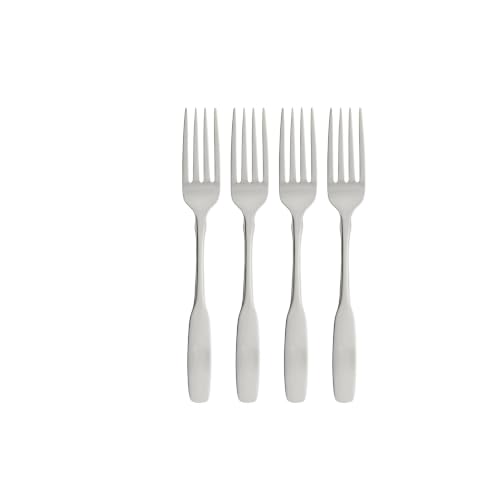 Oneida Paul Revere Fine Flatware Dinner Forks, Set of 4 , 18/10 Stainless Steel, Silverware Set, Dishwasher Safe