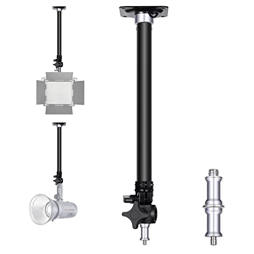Neewer Wall Mounting Boom Arm 15-23.6 inches/38-60 Centimeters Adjustable Length with 1/4 inch to 3/8 inch Universal Adapter for Photo Studio Video Light, Monolights Photography 23.6 inches/60cm