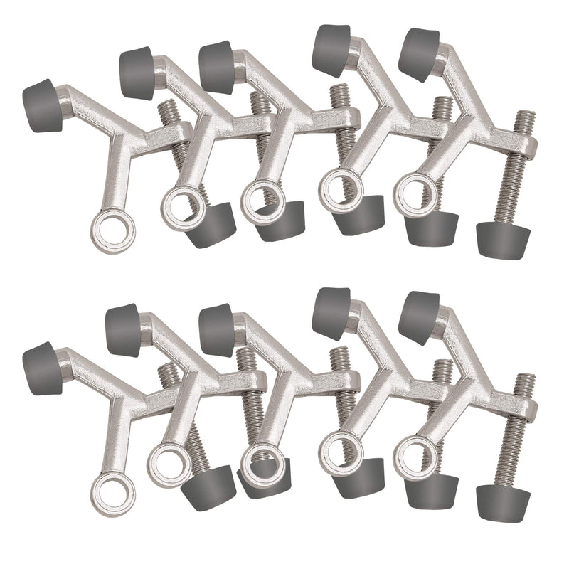 [Australia - AusPower] - Design House 181784 Hinge Pin Door Stop Wall Protector with Rubber Tip Adjustable Door Stoppers, Satin Nickel, 10-Pack 10 Pack 