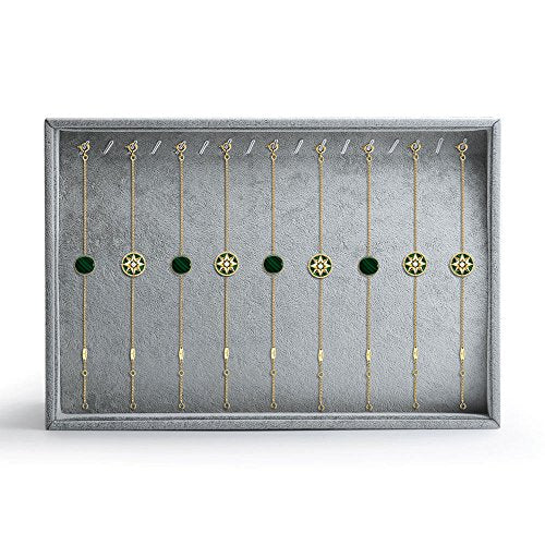 Oirlv Velvet Stackable Jewelry Display Trays Showcase Jewelry Organizer Storage Trays(necklace display)