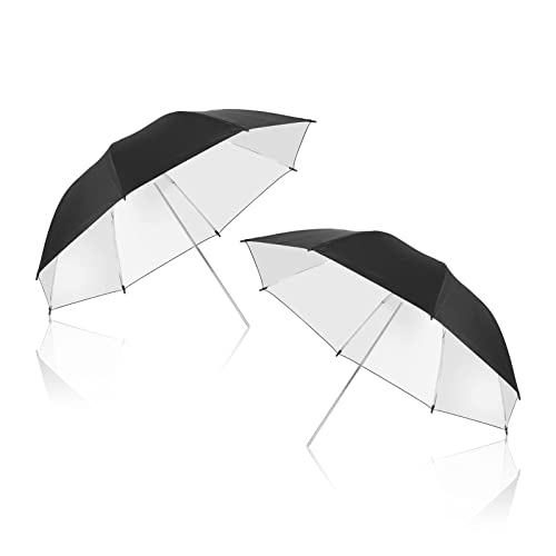 EMART 33inch/84cm Black/Silver Photo Soft Umbrella for Photography 2Pack