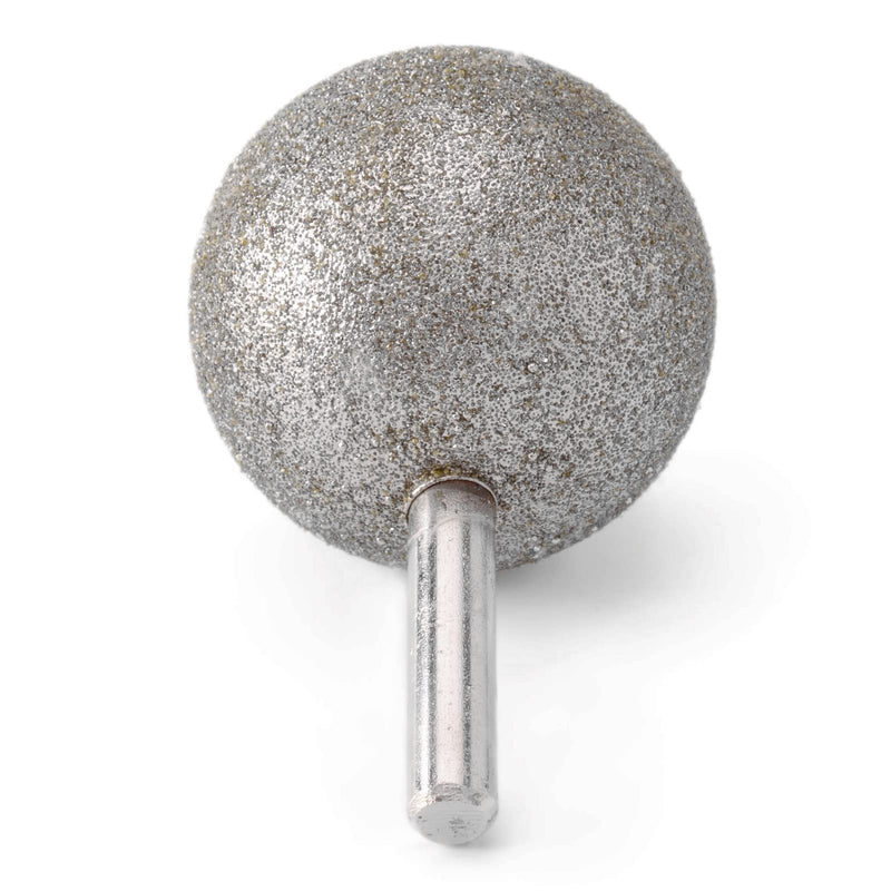 JINGLING 50mm 2 inch Spherical Head Diamond Grinding Bit Coated Round Ball Burs with Shank 5/16" Grit 80 Tools for Stone 50mm (2")
