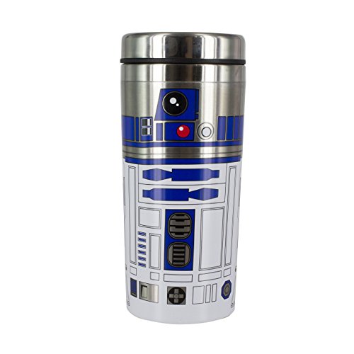 Paladone R2-D2 Travel Mug-Officially Licensed Star Wars Merchandise, Brushed Steel, Multi-Colour, 1 Count (Pack of 1)