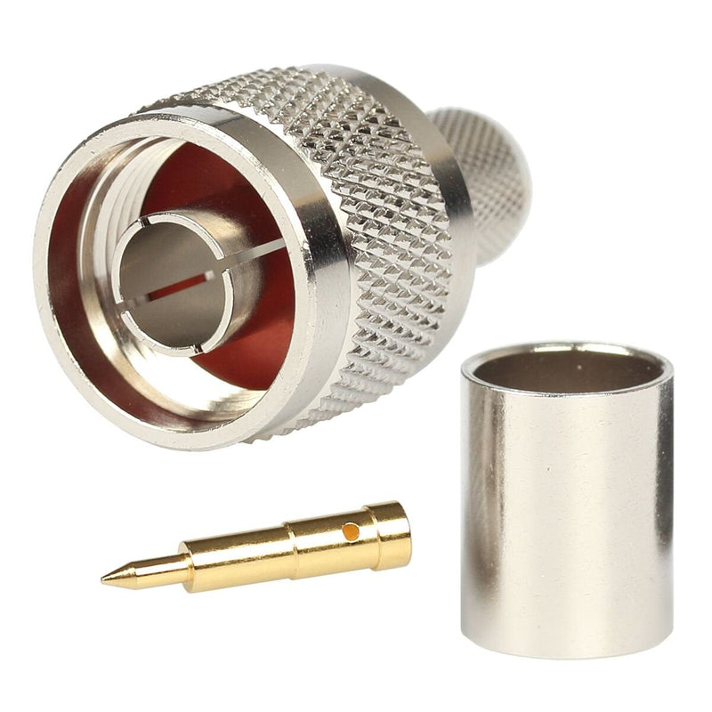 [Australia - AusPower] - N Connectos Male Crimp Rf Coaxial Connector 50 ohm for LMR400 Belden 9913 RG8 Pack of 5 Piece 