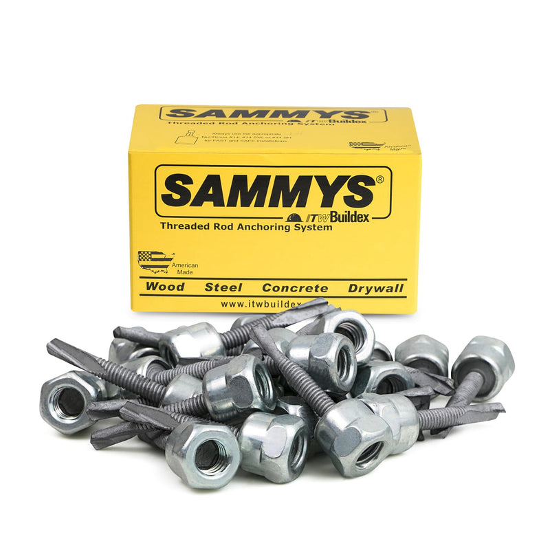 Everflow 8041957-25 3/8" Screw Vertical Threaded Rod Anchor Designed for Steel Structure, Steel with Electro-Zinc, 1/4-14 x 1-1/2" Screw Length (25 Pack) 1/4-14 x 1 1/2'' Screw ROD SIZE 3/8"