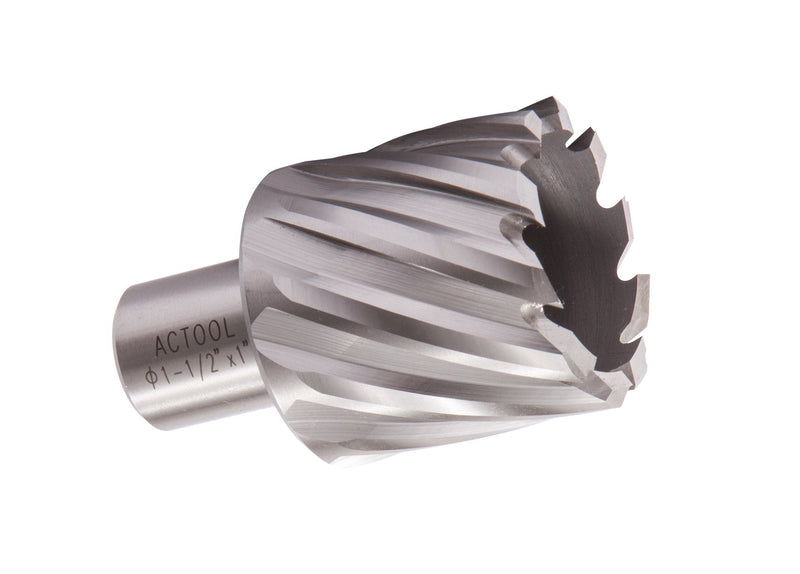 1-1/2" Diameter × 1" Depth of Cut HSS ANNULAR Cutter with 3/4'' Weldon Shank 1-1/2'' x 1''