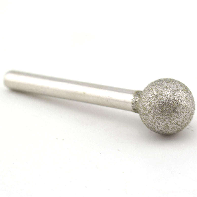 [Australia - AusPower] - 15 mm Dia Spherical Head Diamond Grinding Bit Coated Mounted Points Round Ball Burs Grit 80 Shank 6mm Coarse Tools for Stone Head Diameter 15 mm 