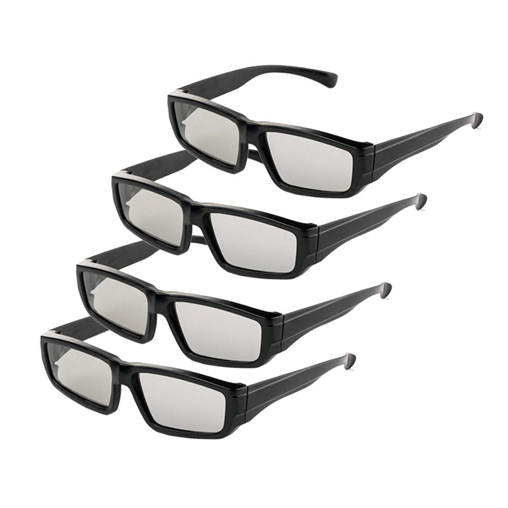 [Australia - AusPower] - 4 Pack Passive Circular Polarized RealD 3D Glasses for Cinema and Passive 3D TVs Projectors, Note: Does Not Work with Active 3D TVs Projectors 