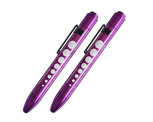 [Australia - AusPower] - Aluminum LED Pupil Gauge Click Penlight (Purple x 2) Purple x 2 