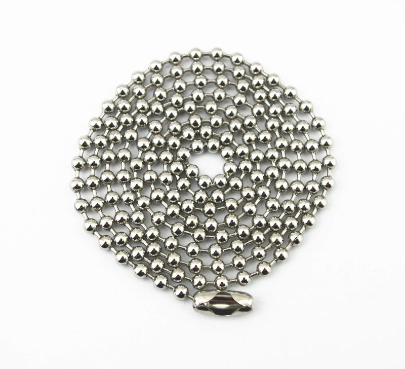 [Australia - AusPower] - Glory Qin 3.2mm Stainless Steel Ball Chains & 25 Matching connectors (#6, 20 Feet) 
