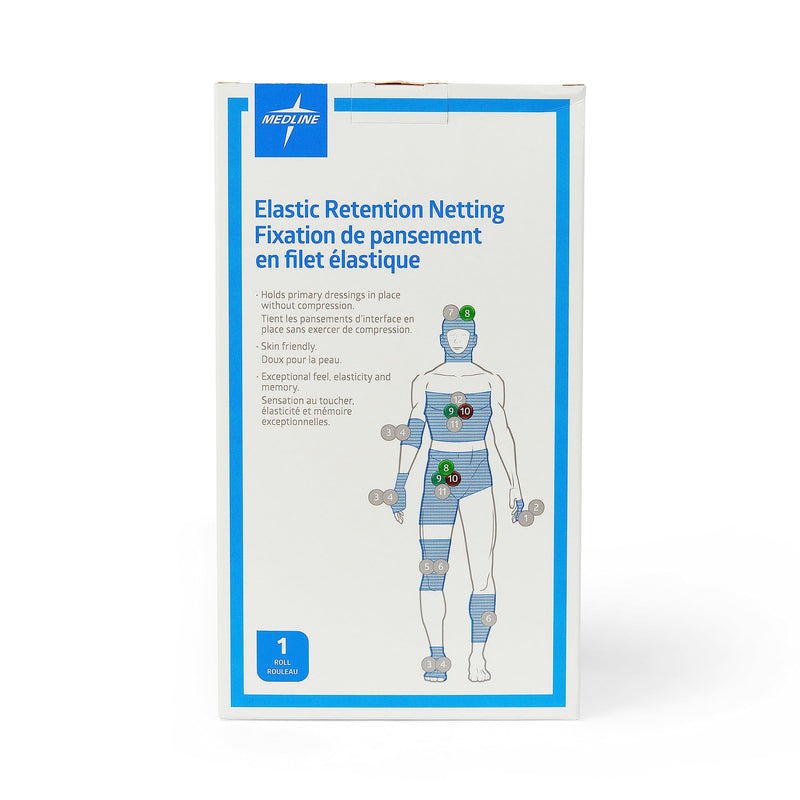 [Australia - AusPower] - Medline Stretch Tubular Elastic Dressing Retention Net, Size 8, 31" x 25 yd., Ideal for Wound Care, Single Pack 