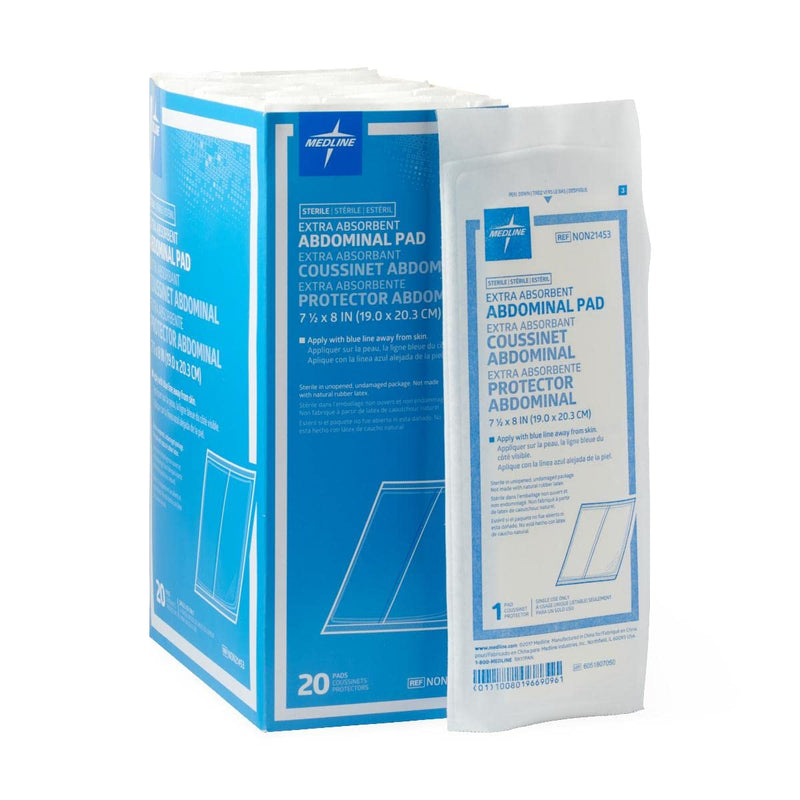 [Australia - AusPower] - Medline Sterile Abdominal Pad, 8 in x 7.5 in (Pack of 20) 