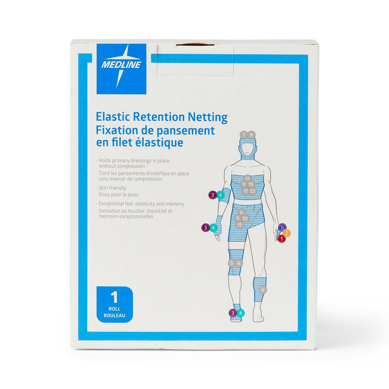 [Australia - AusPower] - Medline Stretch Tubular Elastic Dressing Retention Net, Size 3, 9" x 25 yd., Ideal for Wound Care, Single Pack 